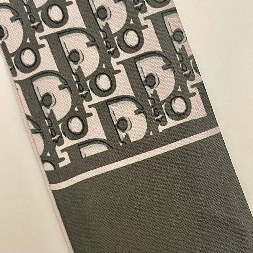 *D*I*O*R* Monogram Print Twilly Bandeau Wrap Scarf